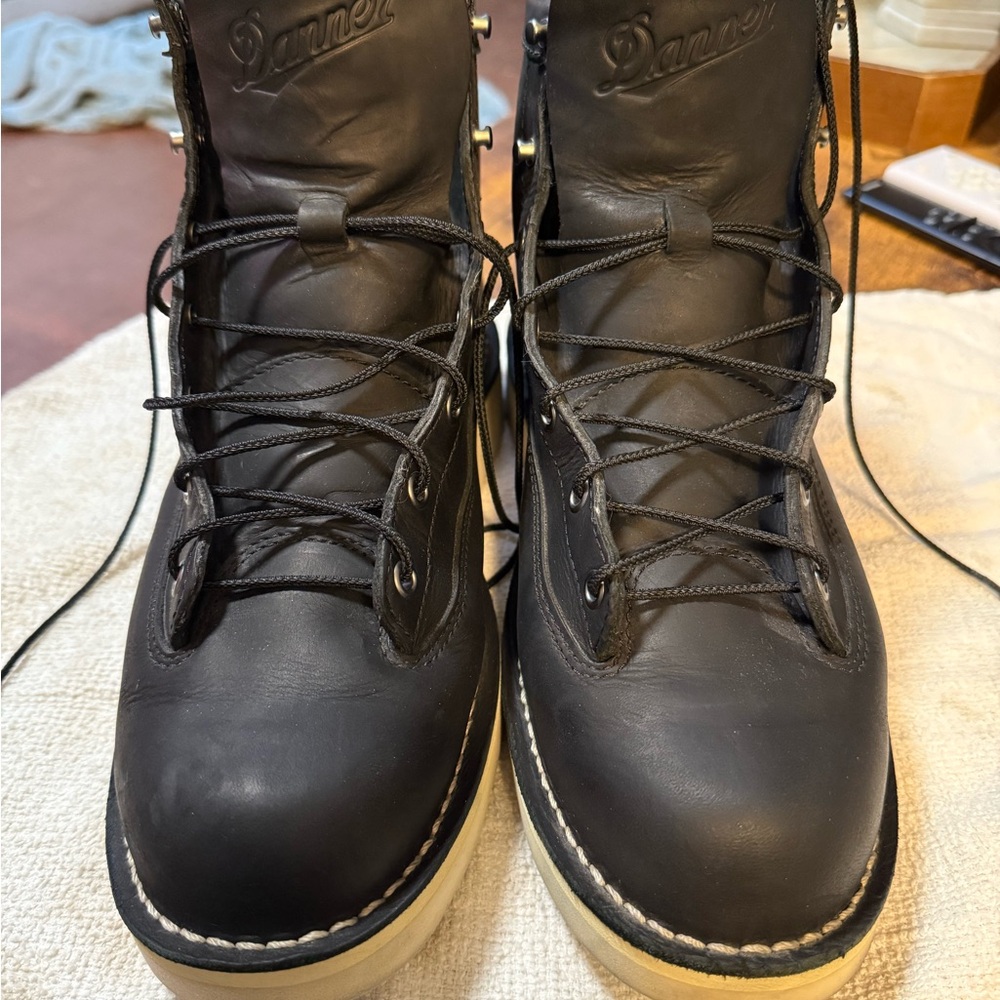 Danner Black Leather Ankle Boots with Lace-Up Design